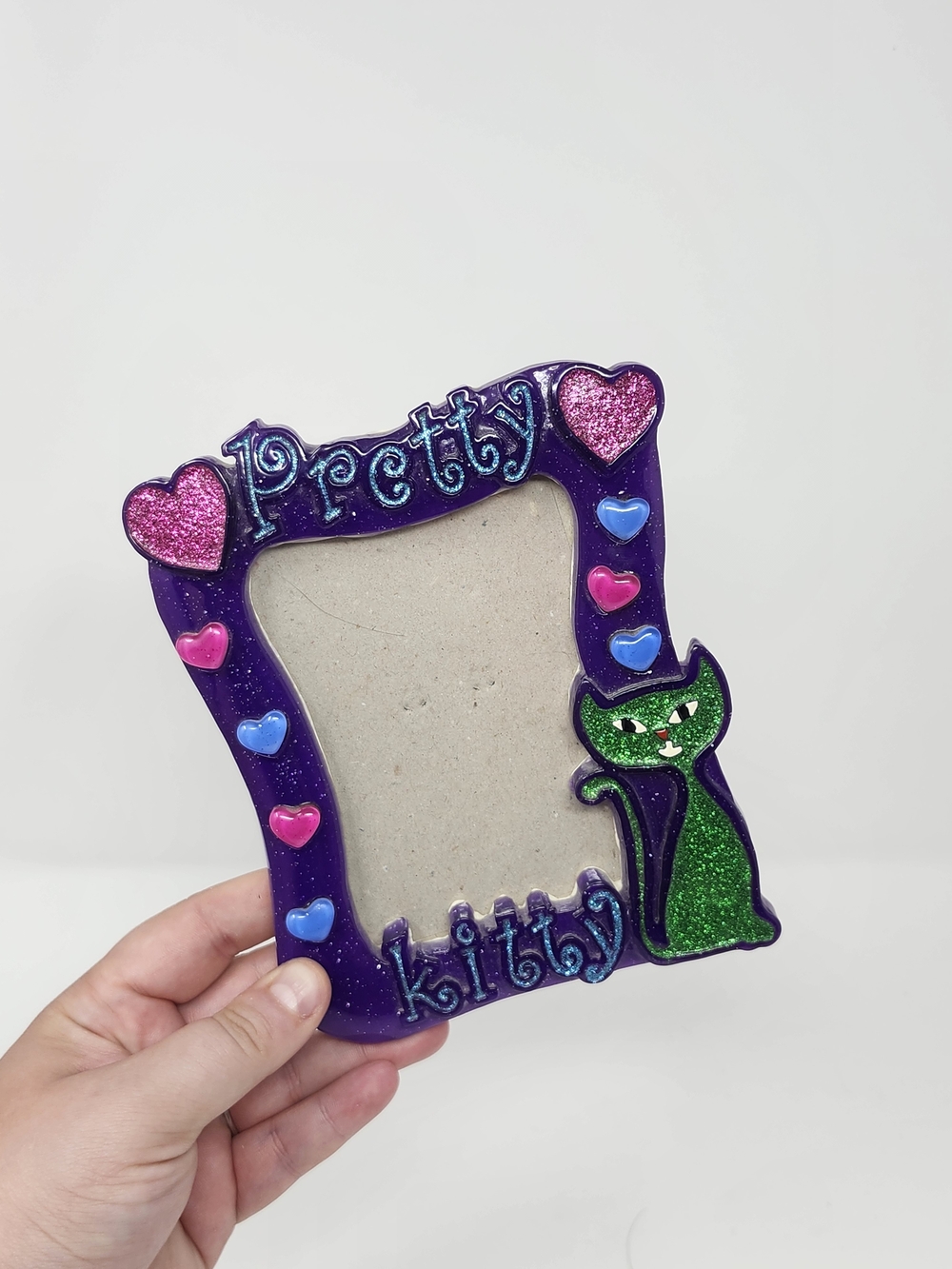 Y2k Photo Frame  Pretty Kitty Glitter Cat